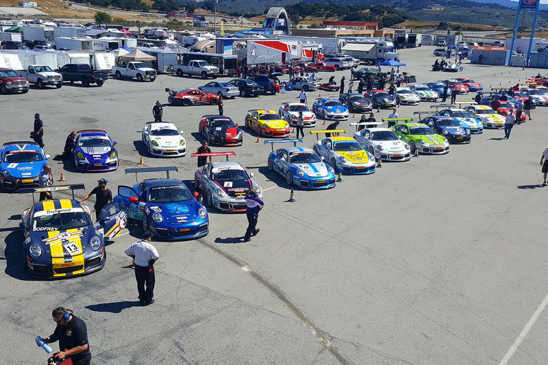 TRG Returns to Laguna Seca with Three Porsche Cayman GT4 Clubsport Racecars