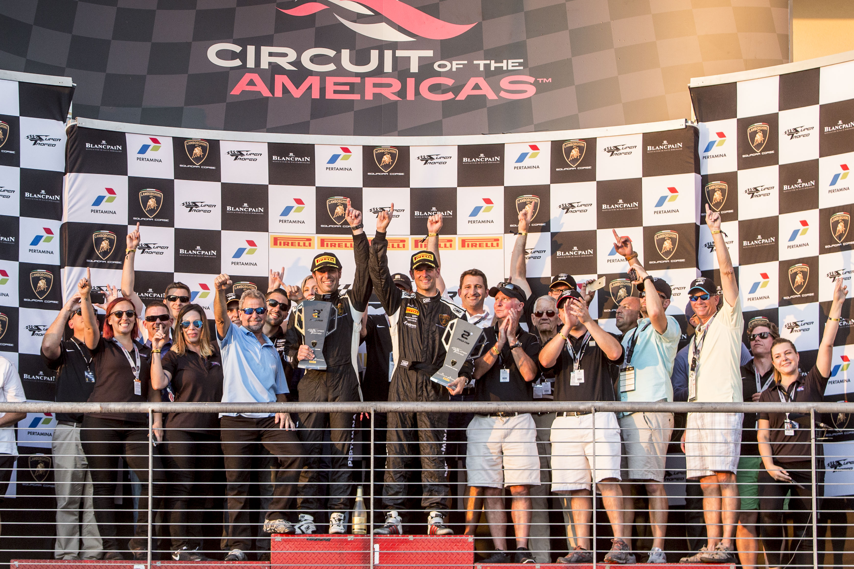 TRG Lamborghini Celebrates On The Circuit of The Americas Podium