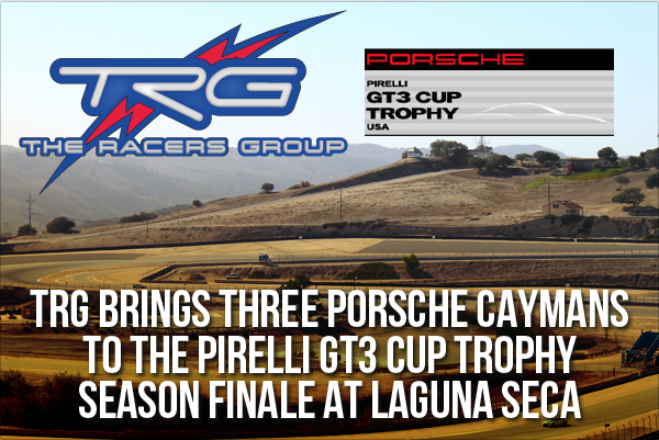 TRG Brings Three Porsche Caymans to the Pirelli GT3 Cup Trophy Season Finale at Laguna Seca
